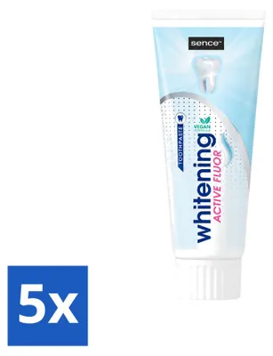 Produktbild von 5 x Sence Whitening Zahncreme mit Fluorid - 75 ml - Vorteilspackung - 5 Stücke