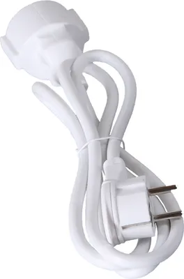 Produktbild von Verlängerungskabel Kabel Verlängerung mit Flachstecker weiß 1,5m