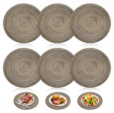 Imagen del producto de Manteles individuales redondos, de 30 cm de diámetro, juego de 6 unidades, antideslizantes, para la cocina