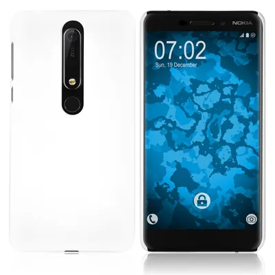 Produktbild von PhoneNatic Case kompatibel mit Nokia 6.1 (2018) - Hülle weiß gummiert Hard-case Cover