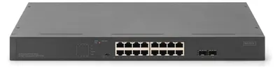 Immagine prodotto di DIGITUS Switch Gigabit 16 porte, 19 pollici, unmanaged, 2 porte uplink SFP