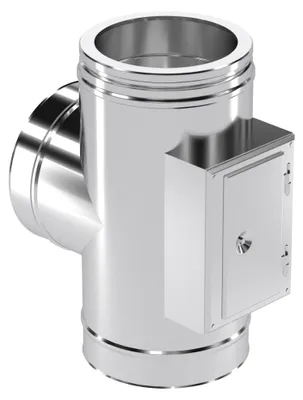 Produktbild von Ø 150 mm Schiedel ICS Rauchrohranschluss 90° mit Putztüranschluss eckig