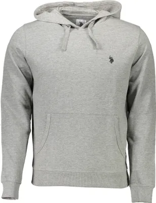 Produktbild von Stilvolles Herren Sweatshirt in Grau mit Kängurutasche und Logo