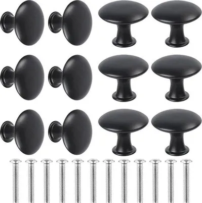 Productafbeelding van Famanu meubelknopen, 30 mm - mat zwart, 12 stuks