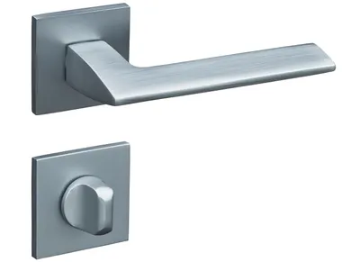 Produktbild von Gavroche Scandium Türgriff-Set WC/Bad Silber Matt Chrom – Rosette eckig