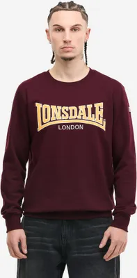 Obrázok produktu pre Pánska mikina s okrúhlym výstrihom, úzky strih BERGER LP181 Oxblood/Yellow 3XL Lonsdale