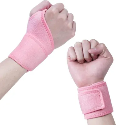 Produktbild von Handgelenkstütze 2er-Set mit Klettverschluss für Sport und Alltag - Rosa