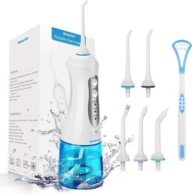Image de Brosse à dents électrique à fil dentaire avec 3 modes et un réservoir d'eau de 300 ml - Brosse à dents étanche e IPX7