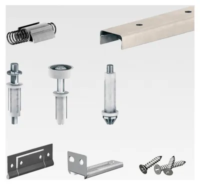 Produktbild von Schiebetürbeschlag SLID'UP 200, Laufschiene 1213 mm, für 4 Paneele bis 14 kg, für Falttüren und Schränke