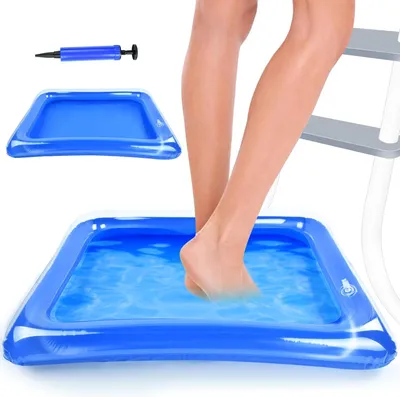 Produktbild von Aufblasbares Fußbad 60 x 45 cm, Fußbad mit Pumpe, Einstiegstreppe Pool, Blau, für Garten