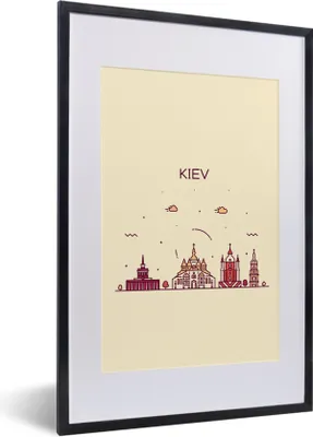Produktbild von MuchoWow® MuchoWow® Gerahmtes Poster Skyline - Kiew - Ukraine 40x60 cm - Poster mit zchwarzem Bilderrahmen - Poster in Rahmen