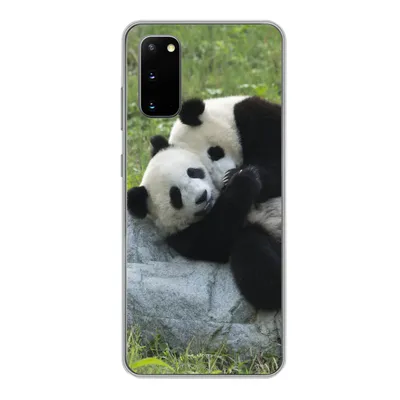 Produktbild von MuchoWow® Handyhülle Schutzhülle Hülle für Samsung Galaxy S20 Pandas - Gras - Stein Silikon Softcase Handy Hülle - Bild