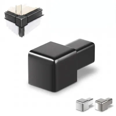 Produktbild von Dalsys Endstück Quadratprofil 10mm schwarz Edelstahl gebürstet