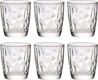 Produktbild von Bormioli Rocco 350200 Diamond Trasparente Trinkglas, Wasserglas, Saftglas, 305ml, Glas, transparent, 6 Stück