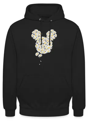 Produktbild von Mickey & Minnie Mickey Mouse Gänseblümchen Uni Hoodie, S, Schwarz