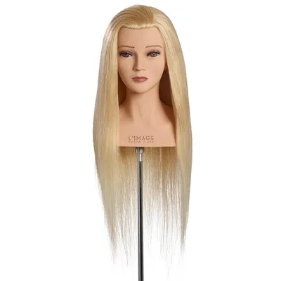 Produktbild von L'IMAGE Übungskopf Luna mit Schultern, ca. 60cm Haarlänge, Lichtblond - 9, menschliches Echthaar