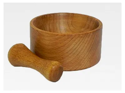 Produktbild von Holzmörser mit Stößel für Gewürze und Kräuter