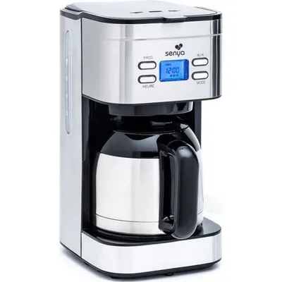 Produktbild von Senya programmierbare elektrische Kaffeemaschine Inox Hot Coffee, Edelstahl-Thermoskanne mit Aromawahlschalter