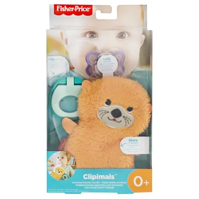 Produktbild von Fisher-Price Clipimals Otter Schnullertierchen mit Clip Orange mit Tasche für den Schnuller