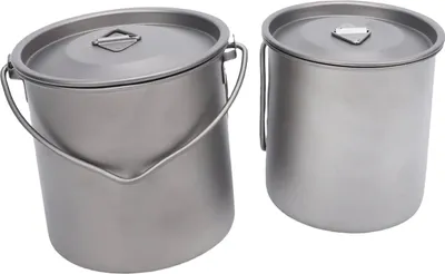 Obrázek produktu pro Outdoor Camping Ti Cup se skládací rukojetí 2 PCS Set 450 750ML Lightweight Stackable Travel Mug for Hiking