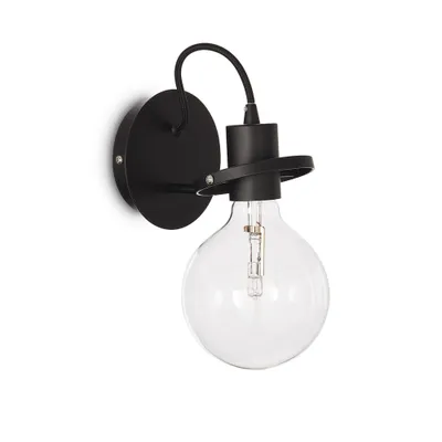 Obrázek produktu pro Moderní nástěnné světlo Radio Metal Black 1 Light E27 8W 3000K Warm Light