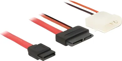 Produktbild von Delock - SATA-Kabel - Slimline SATA (W) zu interne Stromversorgung, 4-polig, SATA - 50 cm