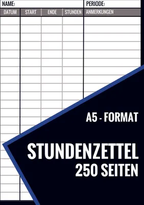Produktbild von Stundenzettel - 250 Seiten - Format A5