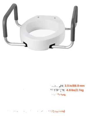 Obrázek produktu pro Zvedák na toaletní mísu, výška 8,9 cm, nosnost 136 kg, prodloužené opěrky