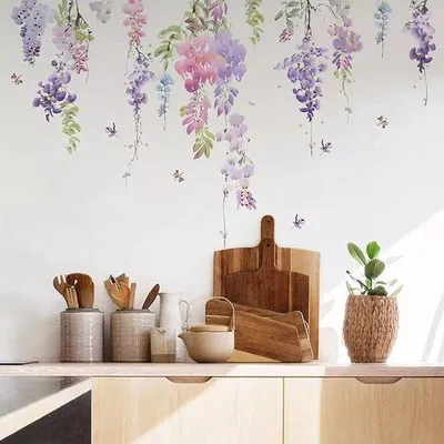 Produktbild von Famanu Wandaufkleber Blumen Pflanzen - 30 x 60 cm