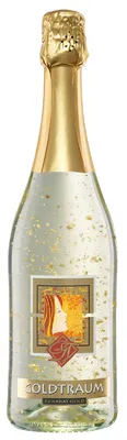 Produktbild von Sekt trocken Goldtraum 22 Karat Gold 0,75 l mit Blattgold in der klaren Sektflasche