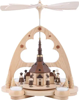 Produktbild von 1-stöckige Pyramide Kirche in Seiffen (34cm) von Müller Kleinkunst