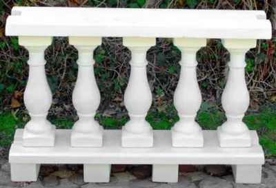 Produktbild von Casa Padrino Jugendstil Balustrade Weiß 100 x 25 x H. 66 cm - Massives Stein Geländer aus feinstem Beton - Garten & Terrassen Balustraden