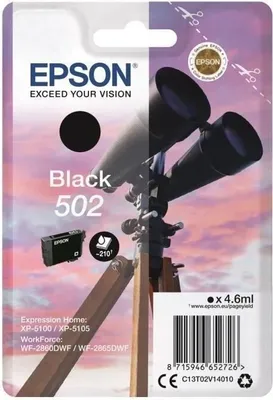 Obrázok produktu pre Atramentová kazeta Epson JUMELLES, čierna 502, 210 strán