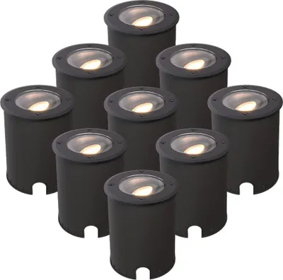 Produktbild von hoftronic LED Bodeneinbaustrahler Lilly 4W 2700K IP67 Schwarz 9er Set