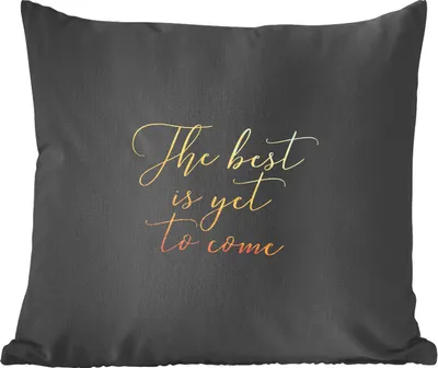 Produktbild von MuchoWow® Zierkissen Sofakissen Wohnzimmer Dekokissen 60x60 cm Zitate - Motivation - Gold - Schwarz - Sitzfläche - Foto Polster