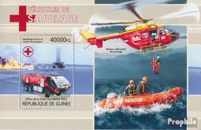 Produktbild von Briefmarken Guinea 2013 Mi Block 2202 (kompl. Ausgabe) postfrisch Rettungsfahrzeuge (Feuerwehrauto)