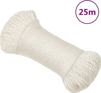 Image de Corde de travail durable Blanc 6 mm 25 m Polypropylène - Jardinage & Bricolage Octo9572861 1parcel