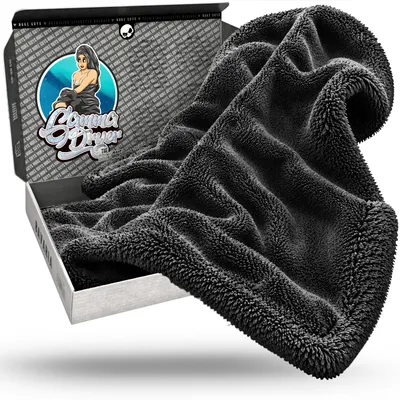 Produktbild von Nuke Guys Gamma Dryer XXL | Ultra saugstarkes Trockentuch 1400 GSM in Grau 50x80cm | Fusselfrei, abgerundete sanfte Fasern, kratzerfrei, extra groß | Premium Mikrofasertuch für Auto Motorrad Fahrrad