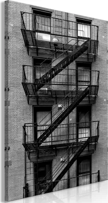 Produktbild von Italienischer Leinwand Leinwandbild - Emergency Exit (1 Part) Vertical 40x60 cm Städte d-B-0361-b-a