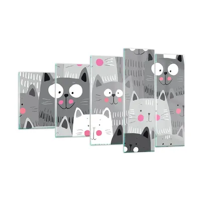 Produktbild von Bilder auf glas - Kittys Tiere Illustration - 100x60cm - Glasbilder - Wandbilder - Kunstdruck - zum Aufhängen bereit - Wanddekoration aus Glas - Glas Bilder - Wandbild auf Glas - GEG100x60-2890