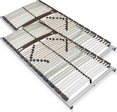 Produktbild von Lattenrost 200x200 cm Traglast 200 kg fertig montiert 40 Latten Härteverstellung Birkenschichtholz 7-Zonen Mittelgurt  Germany