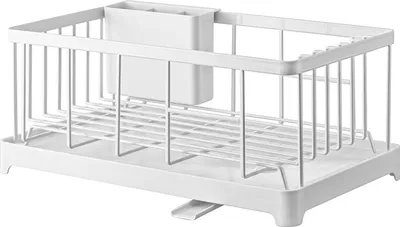 Obrázok produktu pre Yamazaki Home odkapávací stojan odkapávací kôš odkapávací stojan na riad kovový biely 42x17x23cm