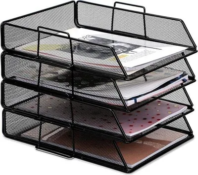 Produktbild von Famanu Papiersortierer Set aus 4 - Metall Mesh Büroorganizer