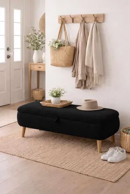 Productafbeelding van Skye Decor, hoogwaardige zitbank (zwart) - 90 cm, 100% melamine, modern en Scandinavisch design