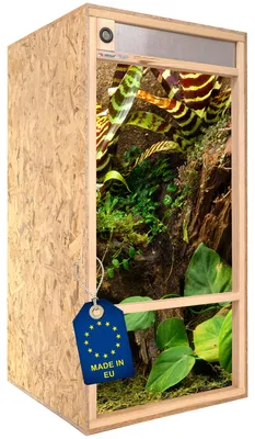 Produktbild von ITA Hochterrarium 60х120х60 cm mit Frontbelüftung & Integriertem Hygrometer - Holz Terrarium aus OSB-3 Platten - Terrarien für Reptilien, Schlangen, Amphibien - EU Produkt,