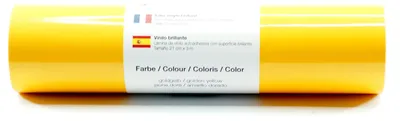 Produktbild von Kreativplotter Vinylfolie glänzend GOLDGELB 21x300 cm