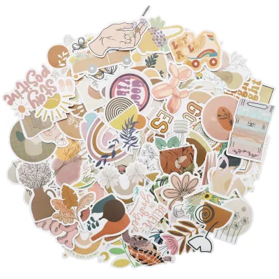 100 ästhetische Vintage-Sticker, Boho-Stil, Scrapbooking