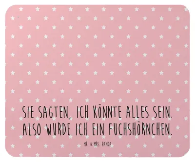 Produktbild von Mr. & Mrs. Panda Mauspad Einhorn Fuchs - Rot Pastell - Geschenk, Mouse Pad, pc, Fuchshörnchen, Mousepad, Füchse, laptop, Unicorn, Einhörner, mousematte, Unicorns