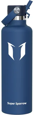 Immagine prodotto di Borraccia in acciaio inossidabile, thermos da 1000 ml, colore blu, senza BPA, con cannuccia