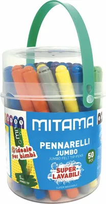 Obrázek produktu pro Fixy JUMBO, sada, 50 ks, omyvatelné, 5 mm, kulaté, MITAMA 62875